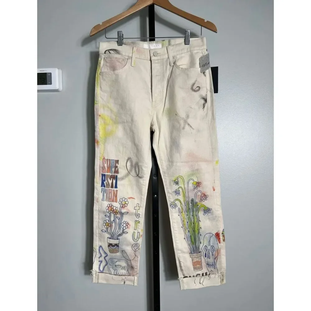 Free People x Mother Scrapper Cuff Fray Ankle Jeans Size 27 NWT - Picture 5 of 7